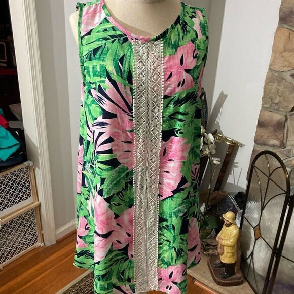 PEACH LOVE California Floral Sleeveless Dress / SZ SMALL - Picture 1 of 7